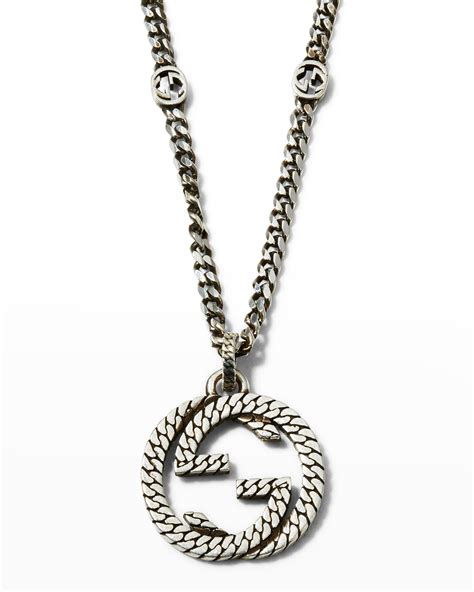 gucci mens silver necklace|Gucci men's necklace sale.